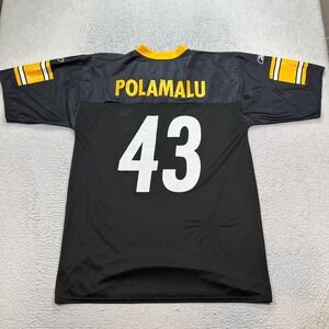 Reebok Troy Polamalu #43 Pittsburgh Steelers Football Jersey Size Large